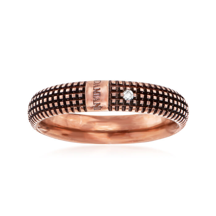 C. 2000 Vintage Damiani 18kt Rose Gold Diamond-Accented Ring