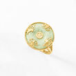 Jade &quot;Good Fortune&quot; Butterfly Ring in 18kt Gold Over Sterling
