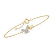 .10 ct. t.w. Diamond Butterfly Bracelet in 14kt Yellow Gold