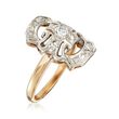 C. 1930 Vintage .28 ct. t.w. Diamond Dinner Ring in 14kt Yellow Gold