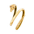C. 1980 Vintage .12 ct. t.w. Diamond Snake Wrap Ring in 18kt Yellow Gold