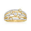 .50 ct. t.w. Diamond Multi-Row Bezel Ring in 14kt Yellow Gold