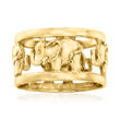 18kt Gold Over Sterling Parading Elephants Ring
