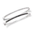 .33 ct. t.w. Black and White Diamond Jewelry Set: Two Bangle Bracelets in Sterling Silver