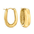 Italian 18kt Yellow Gold Oval Hoop Earrings