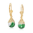 .70 ct. t.w. Floating Emerald Drop Earrings in 14kt Yellow Gold