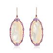 Mother-Of-Pearl and 10.70 ct. t.w. Multi-Stone Oval Drop Earrings with Diamonds in 18kt Rose Gold