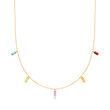 .50 ct. t.w. Multi-Gemstone Drop Necklace in 14kt Yellow Gold