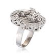 C. 1950 Vintage .60 ct. t.w. Diamond Ribbon Swirl Ring in 14kt White Gold