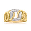 .20 ct. t.w. Diamond Link Ring in 18kt Gold Over Sterling