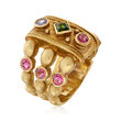 C. 1980 Vintage 1.05 ct. t.w. Multi-Gem Ring in 18kt Yellow Gold