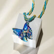 Italian Murano Glass Butterfly Pendant Necklace with 18kt Gold Over Sterling