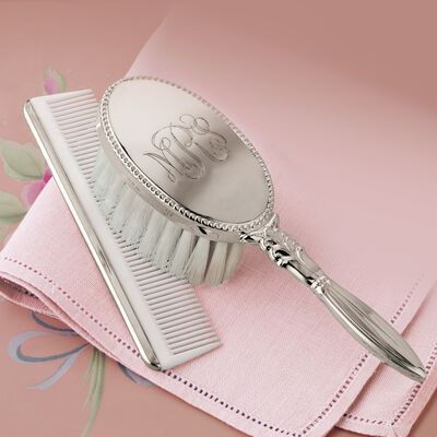 Personalized. Image featuring Empire Child's Sterling Silver Personalized Brush and Comb Set 700622