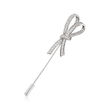 .60 ct. t.w. White Topaz Bow Stick Pin in Sterling Silver