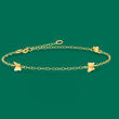 Italian 14kt Yellow Gold Butterfly Station Anklet