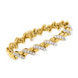 C. 1990 Vintage 1.05 ct. t.w. Diamond X-Link Bracelet in 18kt Yellow Gold
