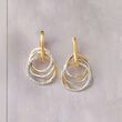 .31 ct. t.w. Diamond Triple-Circle Earrings in 14kt Two-Tone Gold