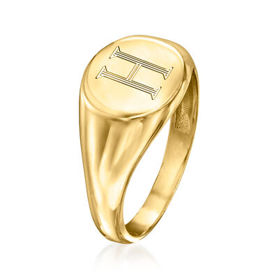 10kt Yellow Gold Personalized Round Signet Ring