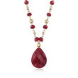 24.00 ct. t.w. Ruby Station Necklace in 14kt Yellow Gold