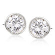 3.00 ct. t.w. Bezel-Set Diamond Stud Earrings in 14kt White Gold