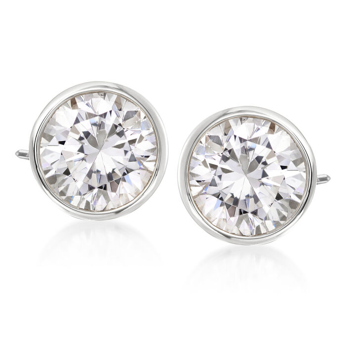 3.00 ct. t.w. Bezel-Set Diamond Stud Earrings in 14kt White Gold
