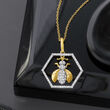 .35 ct. t.w. Bumblebee Pendant Necklace in 18kt Gold Over Sterling