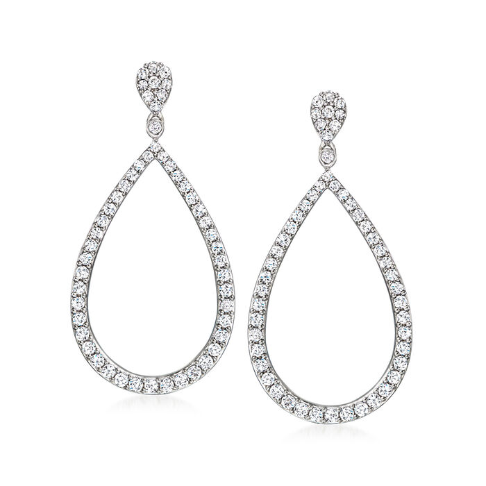 1.60 ct. t.w. Diamond Open-Space Drop Earrings in 14kt White Gold