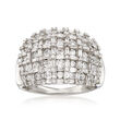 2.00 ct. t.w. Baguette and Round Diamond Basketweave Ring in 14kt White Gold