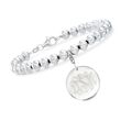 Italian 6mm Sterling Silver Bead Bracelet with Personalized Disc Charm