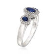 Gregg Ruth 1.21 ct. t.w. Sapphire and .27 ct. t.w. Diamond Ring in 18kt White Gold