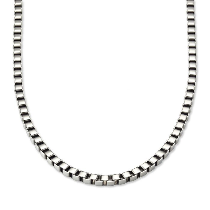 Men's 6mm Stainless Steel Box-Link Necklace 