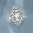 1.30 ct. t.w. CZ Trio Ring in Sterling Silver