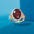 8.50 Carat Garnet and .19 ct. t.w. Diamond Ring in 14kt Yellow Gold