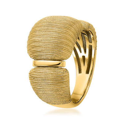 Italian 18kt Yellow Gold Textured Dome Ring