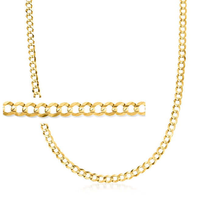 Men's 5.7mm 14kt Yellow Gold Comfort Curb-Link Necklace