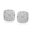 1.50 ct. t.w. Diamond Cluster Earrings in Sterling Silver 