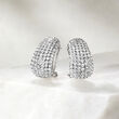 3.00 ct. t.w. Pave Diamond Earrings in 14kt White Gold