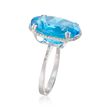 14.50 Carat Blue Topaz Ring with .20 ct. t.w. Diamonds in 14kt White Gold