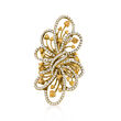 2.52 ct. t.w. Yellow and White Diamond Floral Ring in 18kt Two-Tone Gold