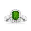 1.50 Carat Chrome Diopside and .25 ct. t.w. Diamond Ring in 14kt White Gold