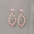 4.80 ct. t.w. Pink Sapphire and .47 ct. t.w. Diamond Oval Drop Earrings in 18kt Rose Gold 