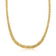 10kt Yellow Gold Graduated Byzantine Necklace
