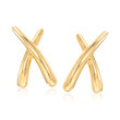 14kt Yellow Gold X Earrings