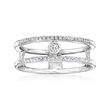 .15 ct. t.w. Diamond Two-Row Ring in Sterling Silver