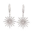 .75 ct. t.w. Diamond Starburst Drop Earrings in 18kt White Gold