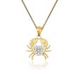 14kt Yellow Gold Crab Pendant Necklace