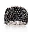 4.00 ct. t.w. Black Spinel and .40 ct. t.w. White Topaz Ring in Sterling Silver