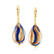Italian Multicolored Murano Glass Bead Teardrop Earrings in 18kt Gold Over Sterling