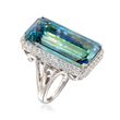 19.00 Carat Blue Quartz and 1.10 ct. t.w. White Topaz Ring in Sterling Silver