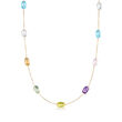 52.50 ct. t.w. Multi-Stone Station Necklace in 14kt Yellow Gold